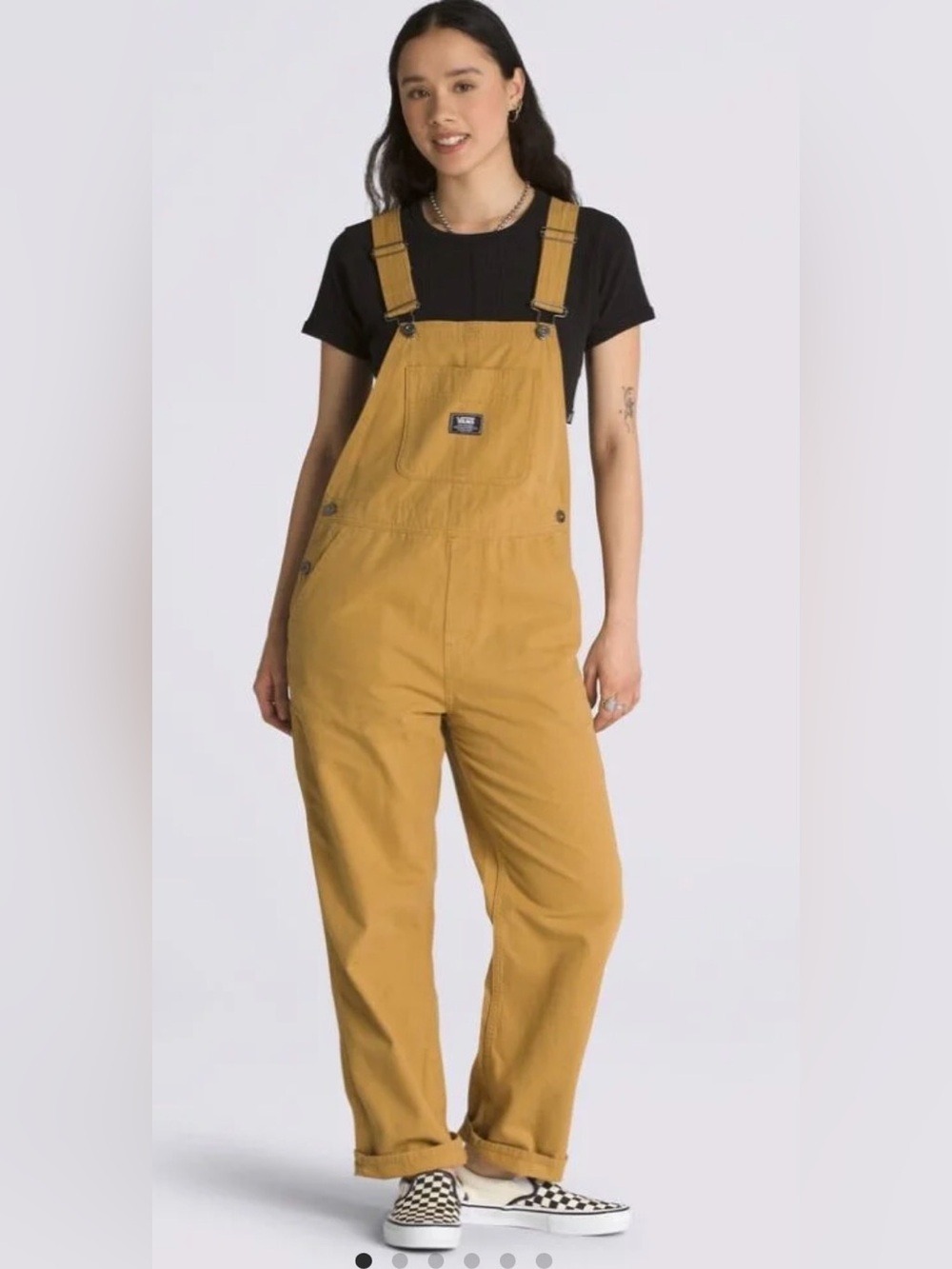 Vans Wood Thrush Ground Work Canvas Overalls Mustard Yellow M Perfect - Picture 7 of 9